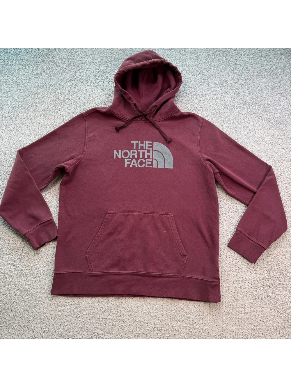 The North Face Half Dome Logo Pullover Hoodie Burgundy Maroon Men's Large